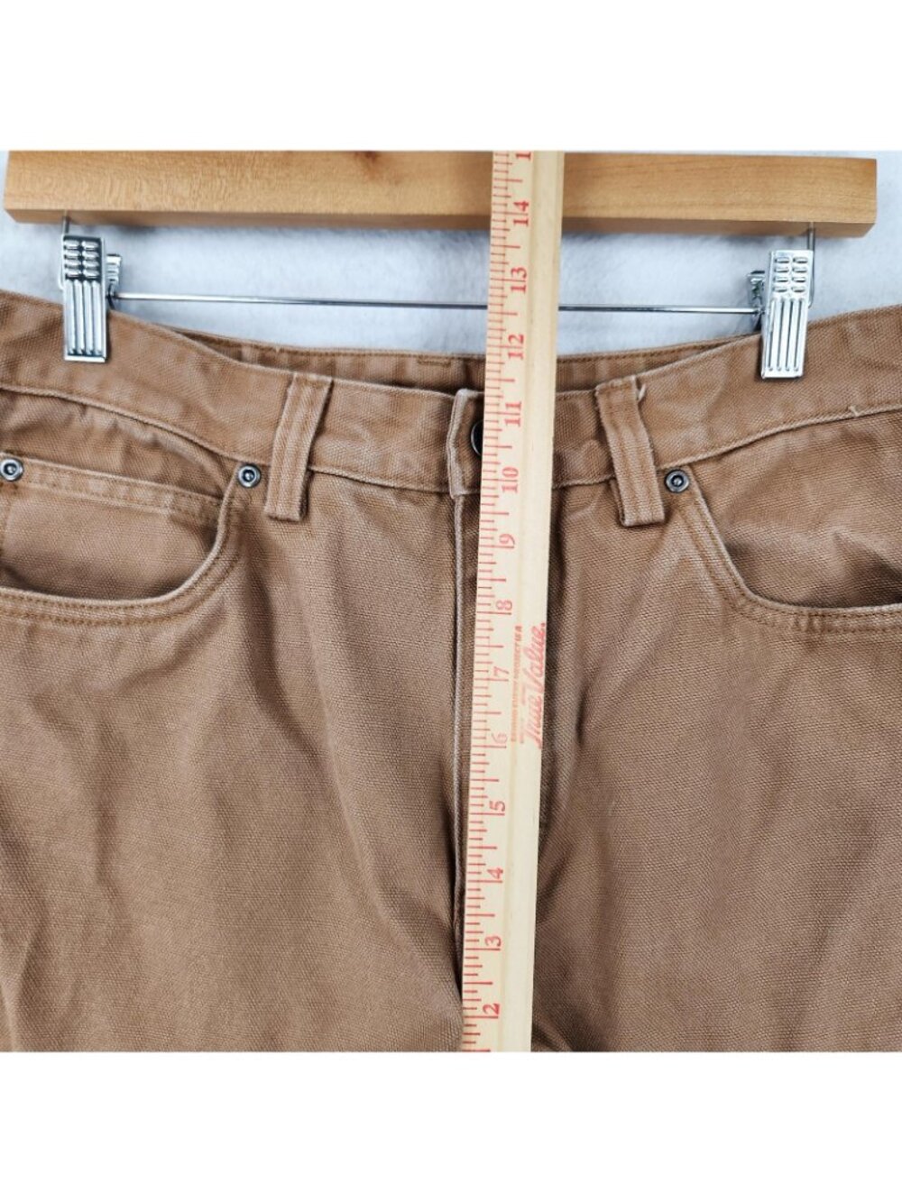 Duluth Trading Pants Mens 34x34 Brown Canvas Flannel Lined Straight Leg Workwear - Picture 7 of 15